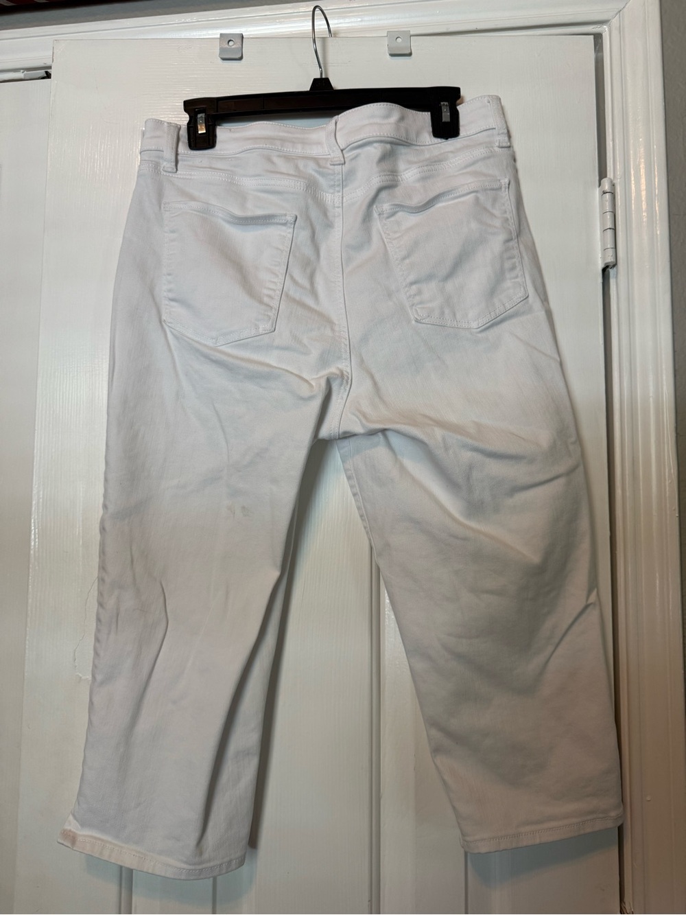 🤍 Talbots Pedal Pusher White Cropped Jeans Size 10 Classic Stretch Capri - Picture 4 of 7